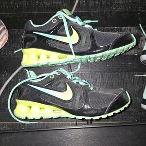 Nike Black and Neon Green Athletic Shoes